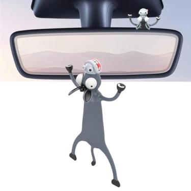 Imagem de Lindo enfeite de pingente de espelho retrovisor e tela de carro compatível com Tesla Model 3 Y X S Cybertruck Navigator Screen Decalque Decoração Interior Adesivo Acessórios (Burro)