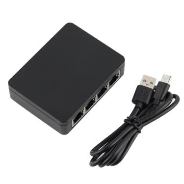 Imagem de Divisor Ethernet 1 a 4 - Divisor de rede com cabo de alimentação USB, adaptador divisor de Internet RJ45 1000Mbps para Cat 5/5e/6/7