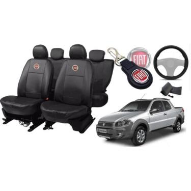 Imagem de Jogo de Capas de Couro para Strada 2016 - Couro Impermeável + Chaveiro