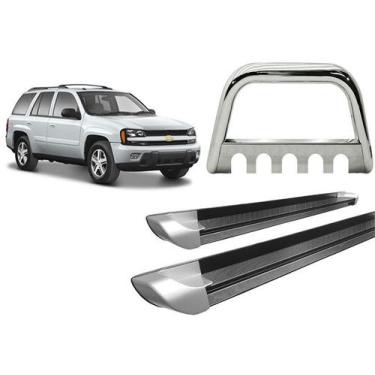 Imagem de Kit Quebra Mato C/Chapa Estribo Oval TrailBlazer Cromado - HOZZ