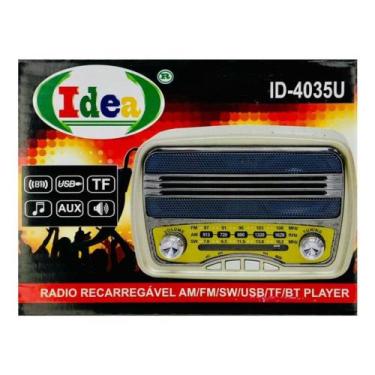 Imagem de Rádio Idea Retrô Recarregável AM, FM, USB, AUX, BLUETOOTH