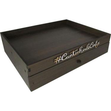 Imagem de Porta Cápsulas Máquina Cantinho do Café Nespresso 1 Gaveta Amadeirado 