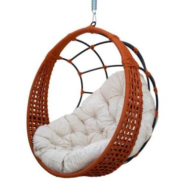 Imagem de Cadeira Balanço Ninho Suspenso em Corda Náutica Luxo - Acesse Móveis, 