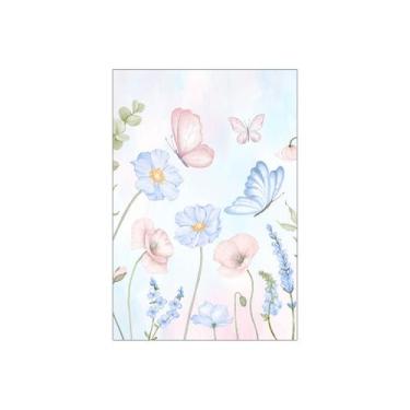 Imagem de Painel De Festa Vertical 1,50 x 2,20 - Borboletas Rosa com Azul Aquare