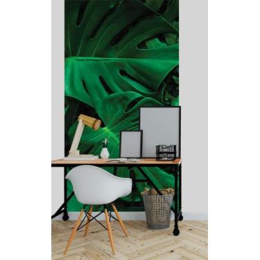Imagem de Papel de Parede 3D Painel 1M Folhas Palmeiras Verde Viníl Jadim Realis