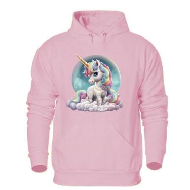 Imagem de Blusa de Frio Feminina Abrigo Moletom Quentinho Estampa Unicornio Conf