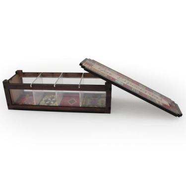 Imagem de Caixa Kit Gin Tônica Bebida Drink 4 Divisórias Mdf Adesivado - Dupétri