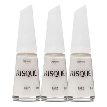 Imagem de Kit 3 Esmalte Risqué Cor Paris Hipoalergênico com 8ml