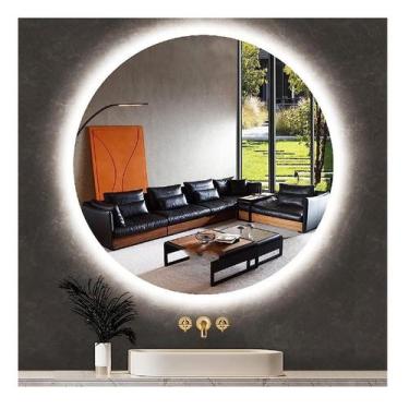Imagem de Espelho redondo iluminado com LED frio 80cm - Woodglass
