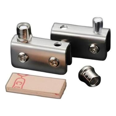 Imagem de Par Mini Dobradiça Vitrine Rack Com Fecho Magnético Vidro - AGS