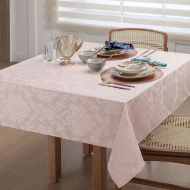 Imagem de Toalha Mesa Quadrada 4 Lugares Tecido Jacquard 1,40x1,40 - MH Enxovais