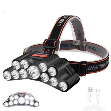 Imagem de Lanterna Cabeça Gold Sports Holofote 11 Led Recarregável 4 Model Bater