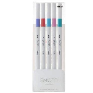 Imagem de Caneta Emott Ever Fine 0.4 Estojo Com 5 Cores - Uni-ball - Uni Ball