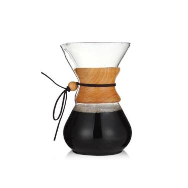 Imagem de Passador De Café Vidro Tipo Chemex Gola Wood 800ml - raleo