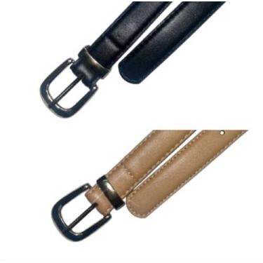 Imagem de KIT 02UN Cinto Feminino Fivela Dourada material sintético Liso Casual 