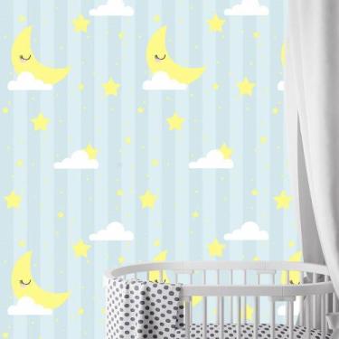 Imagem de Papel de Parede Lua Dormindo - QCola, 0,60 x 2,50 metros