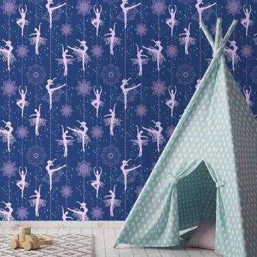 Imagem de Papel de Parede Bailarina Star Navy - QCola, 0,60 x 2,50 metros