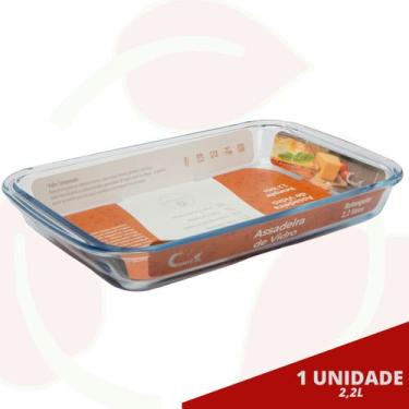 Imagem de 1UNI Assadeira Retangular 2,2L Média Saladeira Forno Microondas - Casa