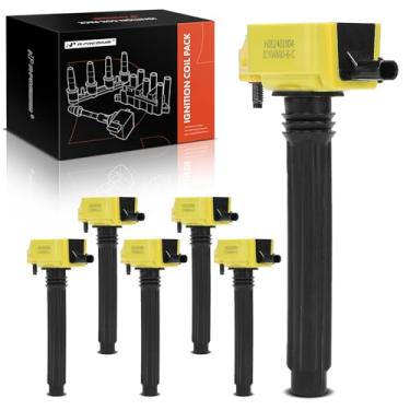 Imagem de A-Premium (amarelo) Pacote de bobina de ignição do motor compatível com Jeep Grand Cherokee, Wrangler e Dodge Grand Caravan, Charger & Chrysler Town & Country & Ram ProMaster 1500 e Volkswagen Routan,