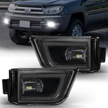 Imagem de SINYATO INDUST Faróis de neblina de LED adequados para Toyota 4Runner 2003 2004 2005, kit de substituição de montagem de faróis de neblina dianteiros, lente transparente (1 par)