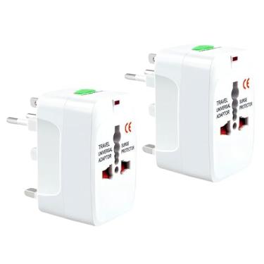 Imagem de Combo 02 Benjamim Adaptador de Tomada Universal Internacional Europa Asia Bivolt T Viagem Multiuso