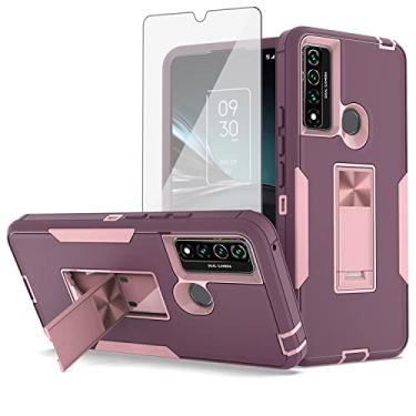 Imagem de Asuwish Capa de telefone para TCL 20XE 5087Z com protetor de tela de vidro temperado e suporte fino híbrido robusto suporte magnético traseiro celular acessórios TLC 20 XE TCL20XECase EX mulheres