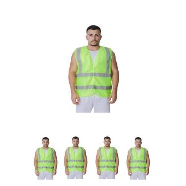 Imagem de Kit 5 Colete Segurança Refletivo Blusão Fluorescente - Maicol do Brasi
