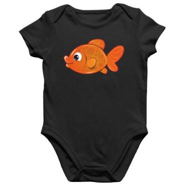 Imagem de Body Bebê Algodão Peixinho Brinquedo - Foca na Moda, Preto, P