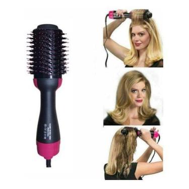 Imagem de 1000w Escova Secadora De Ar Alisador Elétrica Com 3 Em 1 - oem