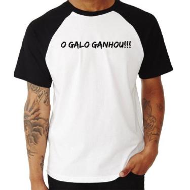 Imagem de Camiseta Raglan O GALO GANHOU!!! - Foca na Moda, Branco, Preto, P