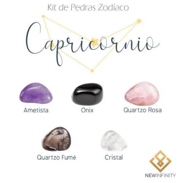 Imagem de Kit de Pedras Cristais dos Signos Capricornio - 5 pedras naturais prot