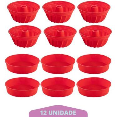 Imagem de 6 Kit Forma Espiral + Forma Redonda Sortida Pudim Silicone - QUALITY H