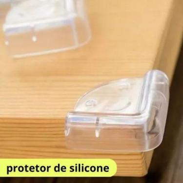 Imagem de Protetor De Quina Bebe 4 Cantos Mesa Quinas Vidro Silicone SORRISO - P