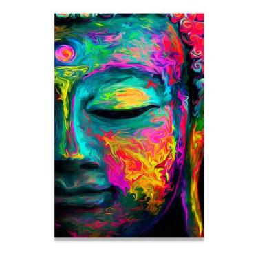 Imagem de Quadro Buda Colorido Decorativo Budismo Sala Escritório - IQ Quadros