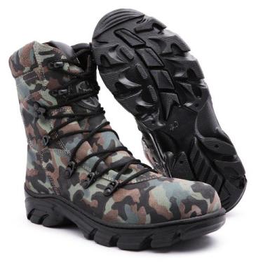 Imagem de Bota Coturno Masculino Camuflado Trilha Floresta Militar  - MENA INFIN