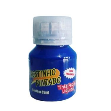 Imagem de Tinta liquida p/ pintura facial 35 ml  Rostinho Pintado, AZUL ESCURO