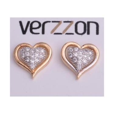 Imagem de Trio de Brincos Folheados a Ouro 18k Coração Vazado, Coração e Quadrad