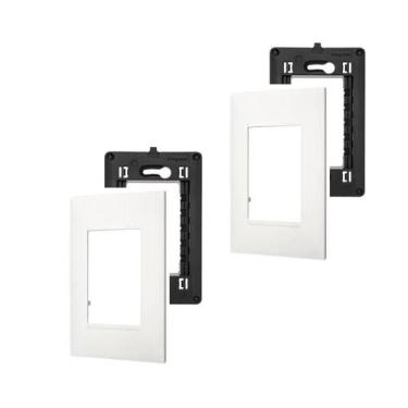 Imagem de 2 Placa Espelho 4x2 3 Mód Branca Legrand Pial Plus+ 618503BC+