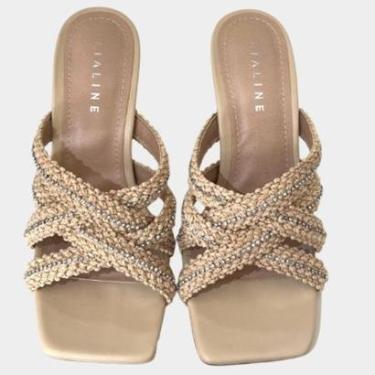 Imagem de Sandália Lia Line Salto Nude com Strass Feminina-Feminino