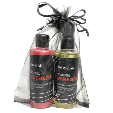Imagem de Kit AMOR E SEDUÇÃO - Sabonete líquido e Óleo corporal de morango com l