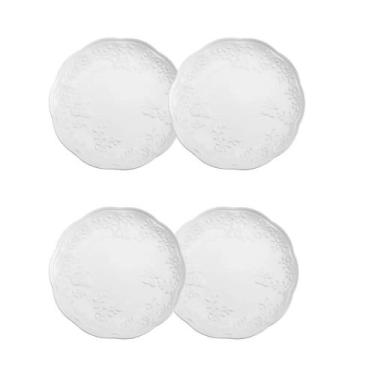 Imagem de Jogo 4 Pratos Raso Porcelana New Bone Butterfly 26,5cm Lyor Branco