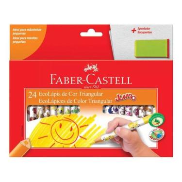 Imagem de Estojo Ecolapis Jumbo com 24 Cores Mais Apontador Faber Castell - FABE