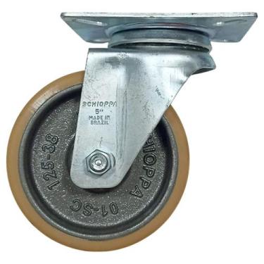 Imagem de Rodízio Laranja 514 Placa Giratório GL 514 PN - SCHIOPPA