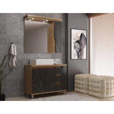 Imagem de Gabinete de Banheiro 100cm com Cuba e Armário Ref 1000 Cewal - Itapuã/