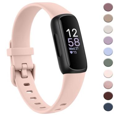 Imagem de AK Pulseira compatível com Fitbit Inspire 3 para mulheres e homens, pulseiras esportivas de substituição ajustáveis para Fitbit Inspire 3 Fitness Tracker (areia rosa)