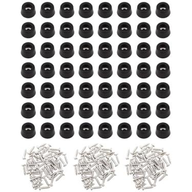 Imagem de 200 peças de pés de borracha para tábua de corte - pés de tábua de corte macios antiderrapantes com parafusos de aço inoxidável 304, pés de borracha pequenos sem marcação para móveis, pés de armário