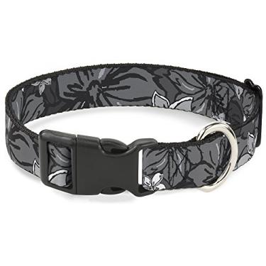 Imagem de Buckle-Down PC-W30881-WM Coleira com clipe de plástico, hibisco, 3,8 cm de largura - serve para pescoços de 40,6 a 58,4 cm - Médio