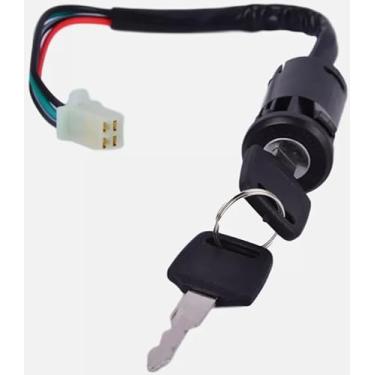 Imagem de MRS TAOTAO Conjunto de chaves de ignição com 4 fios com 2 chaves para quadriciclo chinês de 50 cc 70 cc 90 cc 110 cc 125 cc 150 cc 200 cc 250 cc ATV Dirt Bike Quad TAOTAO Apollo SUNL Baja Peace BMX e