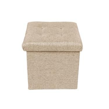 Imagem de Casa Andrea Milano Pacote com 2, banco otomano dobrável de 38 cm, baú de armazenamento, banco de descanso para os pés com assento acolchoado, banco de quarto com armazenamento