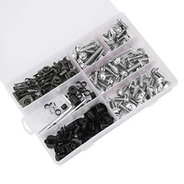 Imagem de Kit de Parafusos de Carenagem para Para- de Motocicleta, Conjunto de Parafusos M5 M6, Hardware de Alumínio Resistente à Prova D'água de para a Maioria das Motocicletas (Prata)